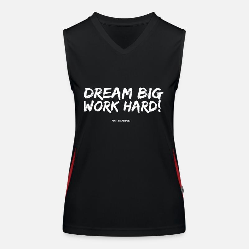 Dream Big Work Hard! Funktionelles Kontrast-Tank Top für Frauen