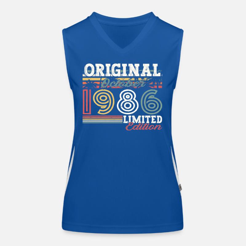 Original Octobre 1986 36th Birthday Gift Cool Débardeur respirant contrasté Femme