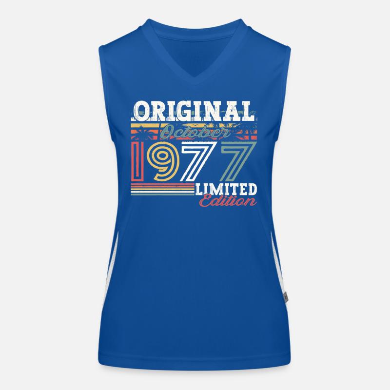 Original Octobre 1977 45th Birthday Gift Cool Débardeur respirant contrasté Femme