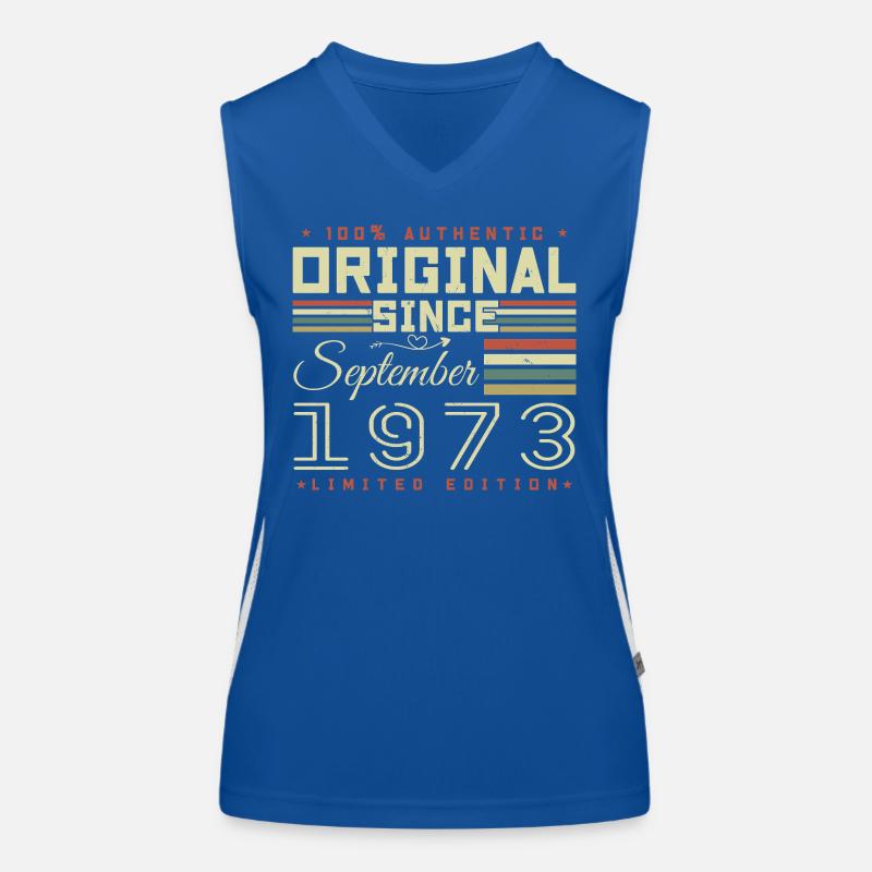 September 1973 September 52. Jubiläum Limitierte Auflage Funktionelles Kontrast-Tank Top für Frauen