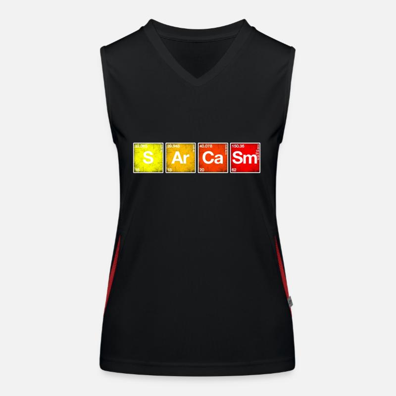 Sarcasm Periodic table of the elements PSE chemistry Women's Functional Contrast Tank Top