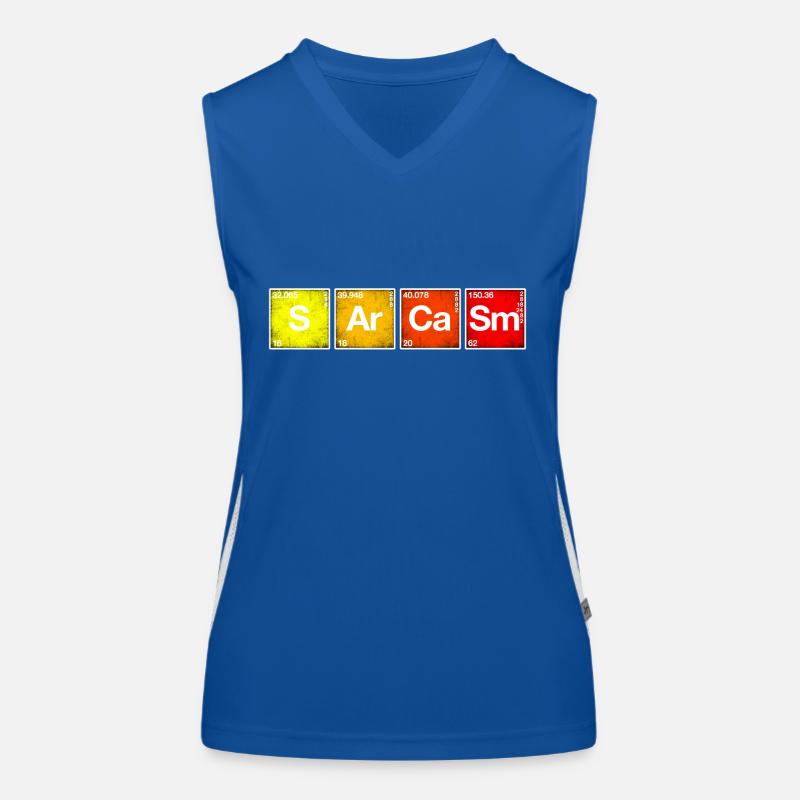 Sarcasm Periodic table of the elements PSE chemistry Women's Functional Contrast Tank Top