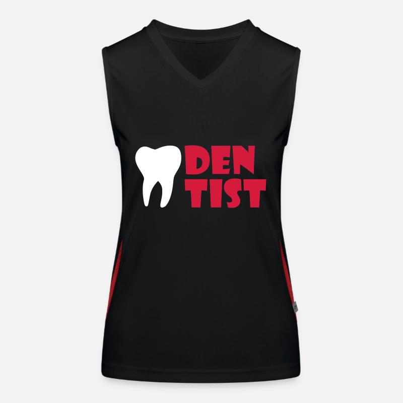 Dentist (tooth) - Women's Functional Contrast Tank Top - black/red