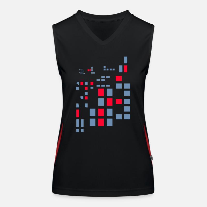 Pixel Pixel World Abstract City Map Crypto Style Débardeur respirant contrasté Femme