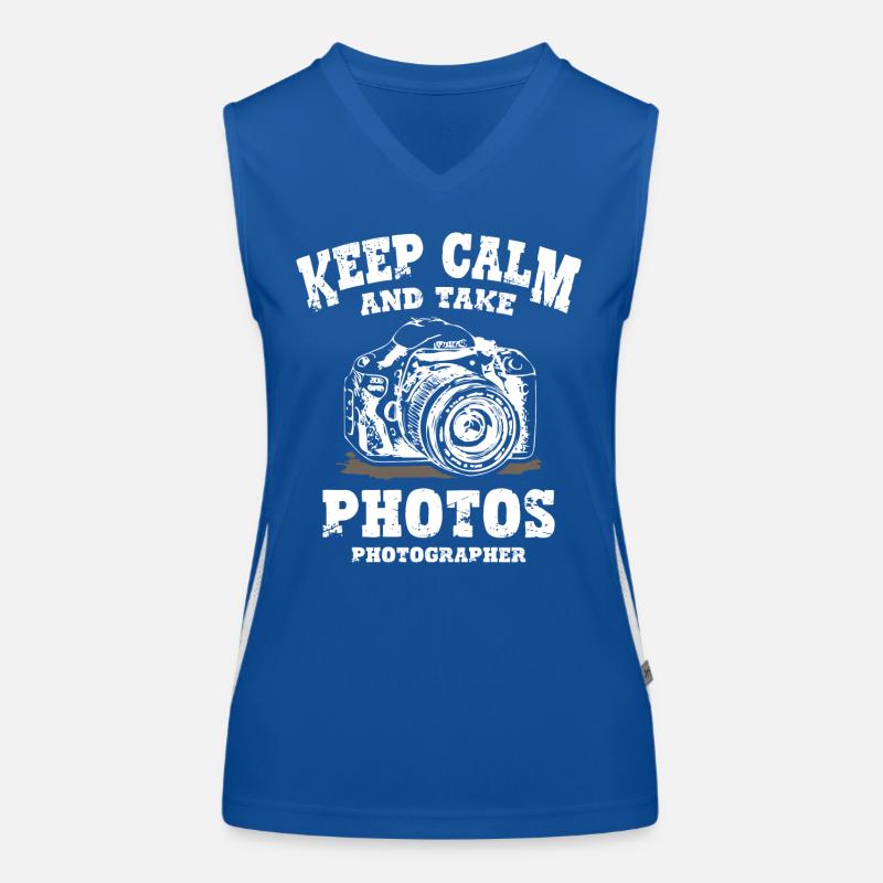 Keep Calm and Take Photos Funktionelles Kontrast-Tank Top für Frauen