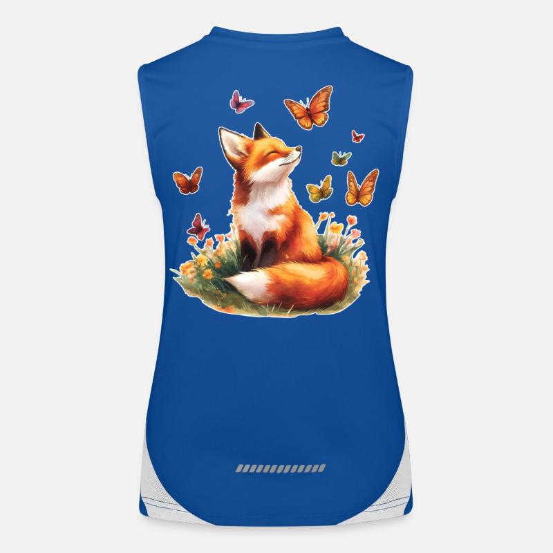 Fox with butterflies Women's Functional Contrast Tank Top
