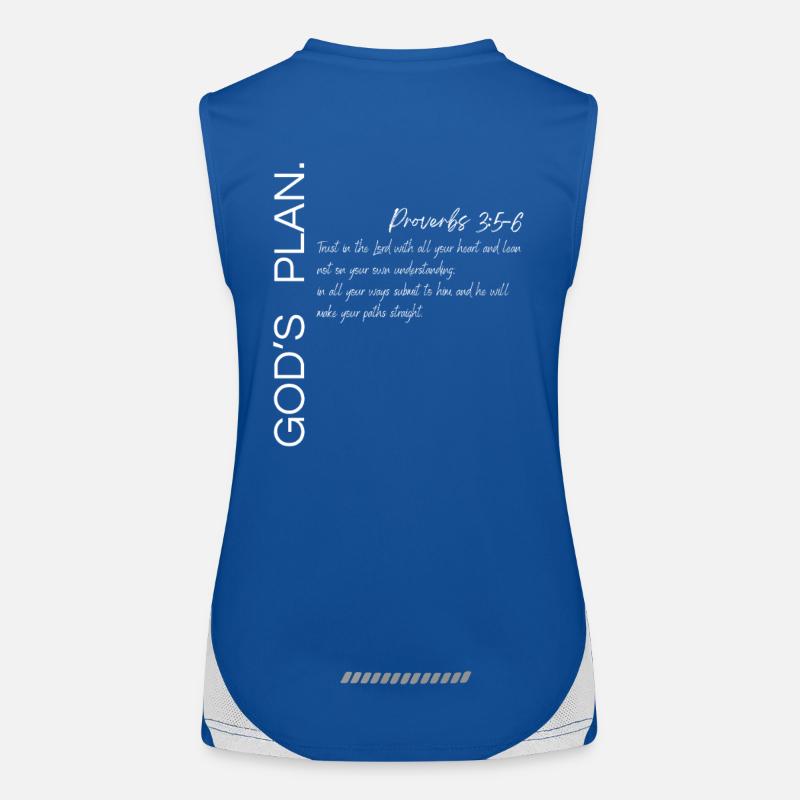 God’s Plan - Proverbs 3:5-6 Christian Design Women's Functional Contrast Tank Top