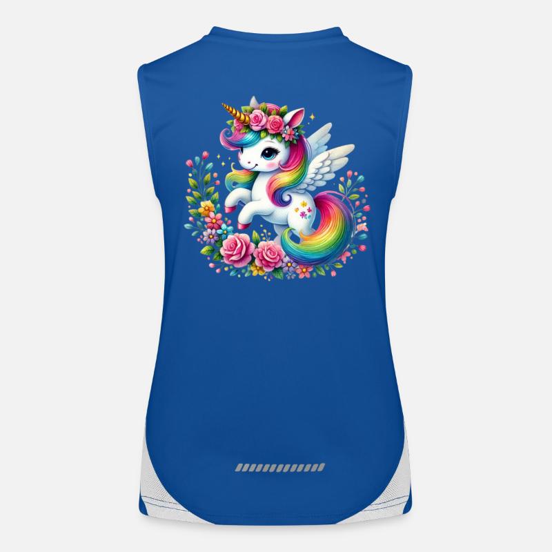 Regenbogen Fleur Einhorn Funktionelles Kontrast-Tank Top für Frauen
