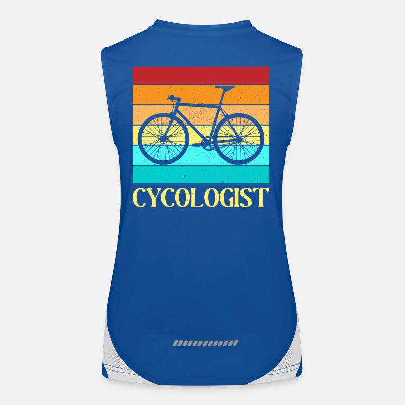 Cycologue élégant Retro Bicycle Design VTT Débardeur respirant contrasté Femme