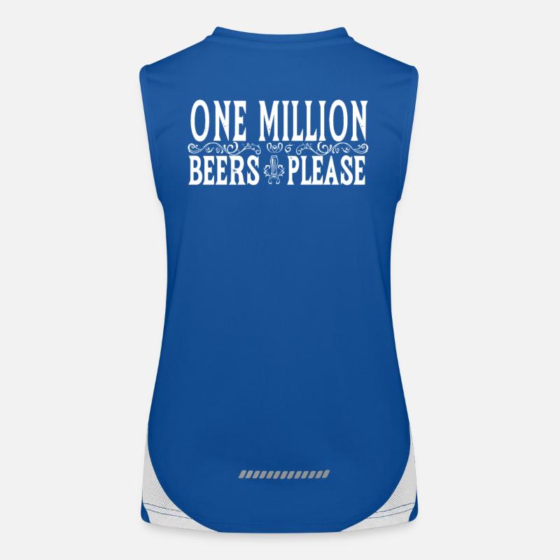 Eine Million Biere bitte - Witziger Bier Spruch Funktionelles Kontrast-Tank Top für Frauen