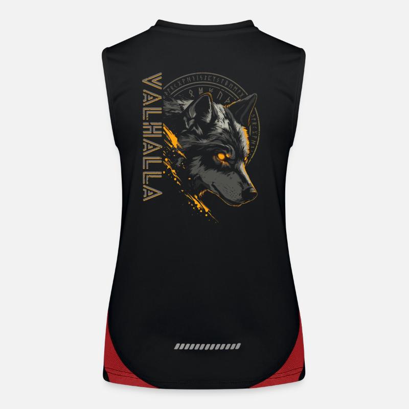 Vegvisir Runen Wolf Walhalla Wikinger Nordisch Funktionelles Kontrast-Tank Top für Frauen