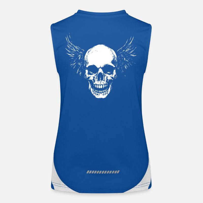 Skull with wings for bikers – Grunge Design Women's Functional Contrast Tank Top