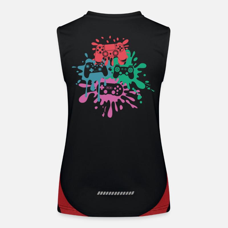 Pixel-Controller – Retro Gaming Design Funktionelles Kontrast-Tank Top für Frauen