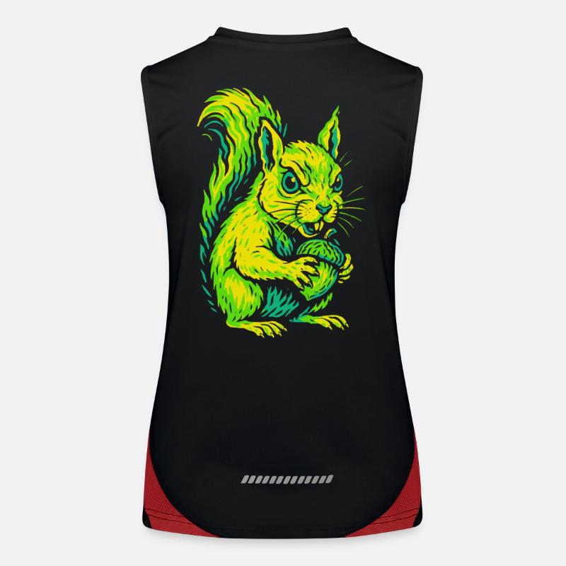 Wütendes Neon-Eichhörnchen mit Nuss Funktionelles Kontrast-Tank Top für Frauen