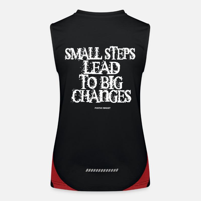 Small Steps lead to big Changes! Funktionelles Kontrast-Tank Top für Frauen