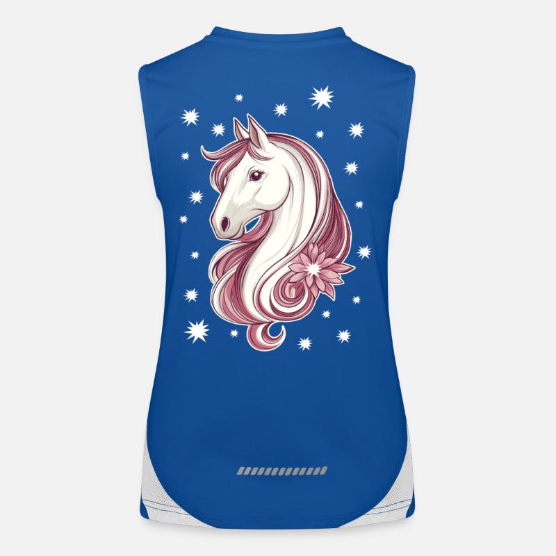 Cheval avec des étoiles Débardeur respirant contrasté Femme