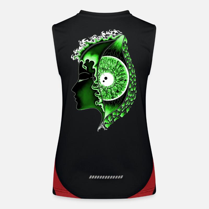 Grand œil vert, œil, vertical, réaliste Débardeur respirant contrasté Femme