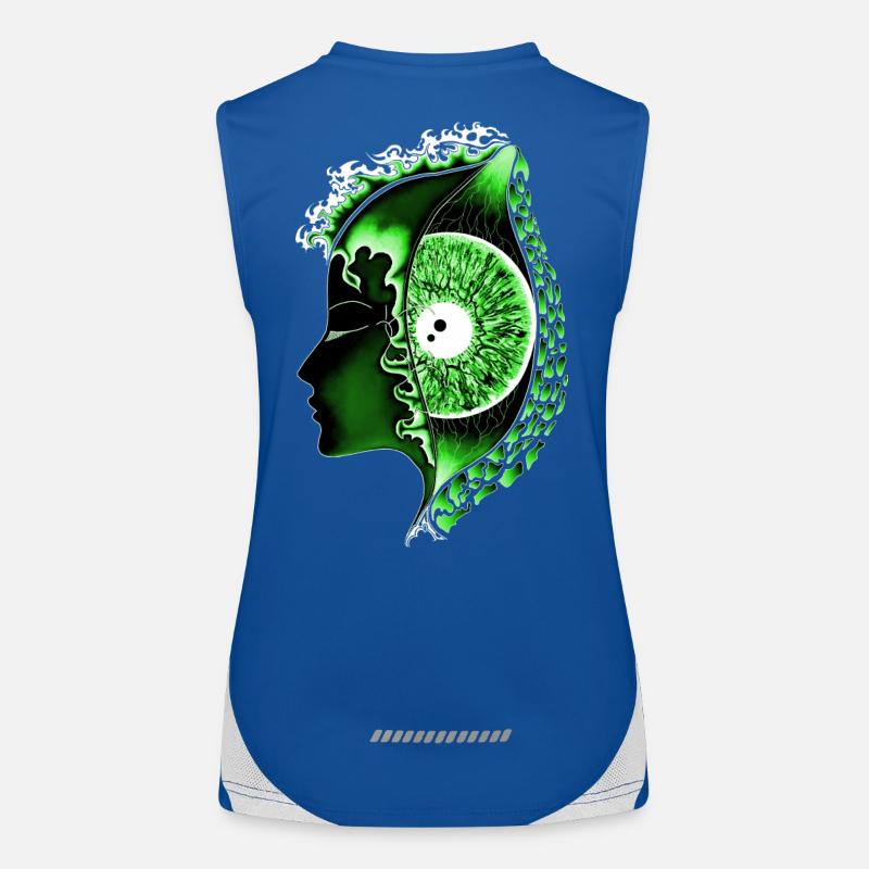 Grand œil vert, œil, vertical, réaliste Débardeur respirant contrasté Femme