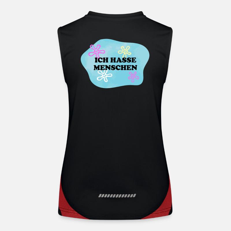 Ich hasse Menschen | Sarkastisches Retro Meme Funktionelles Kontrast-Tank Top für Frauen