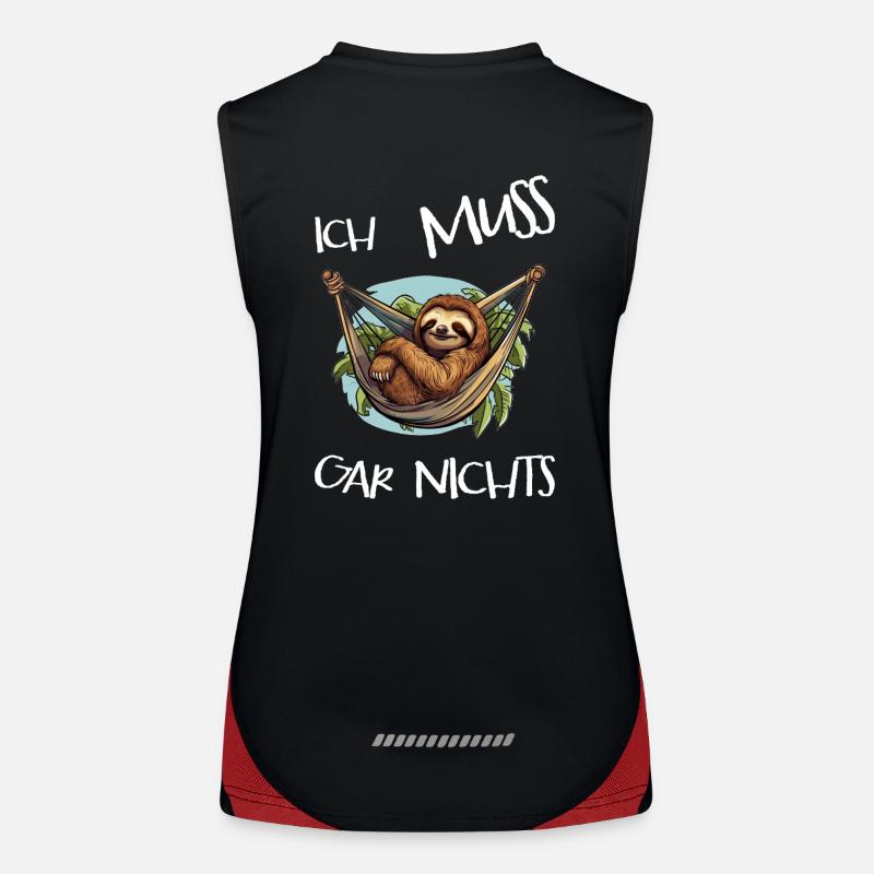 Dumme oder auch kluge Sprüche Ich MUSS gar nichts! Funktionelles Kontrast-Tank Top für Frauen