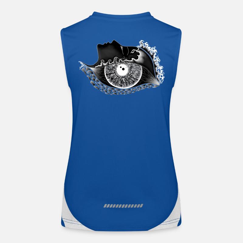 Large eye transverse white Women's Functional Contrast Tank Top