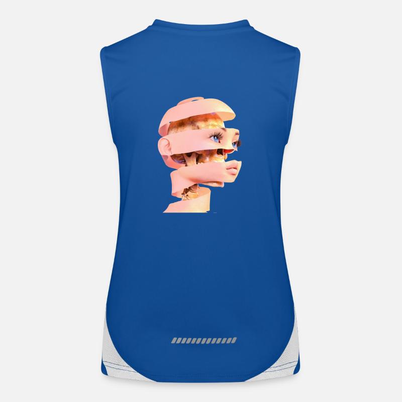 Gesicht oder Totenkopf? - Kunst mit dem Sensenmann Funktionelles Kontrast-Tank Top für Frauen