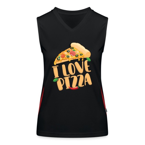 I Love Pizza - Funktionelles Kontrast-Tank Top für Frauen