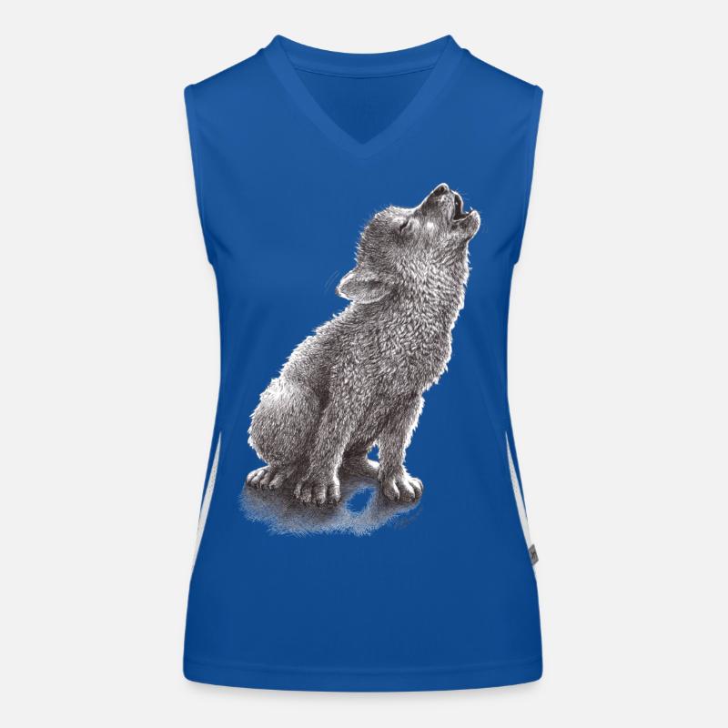 Young howling wolf Women's Functional Contrast Tank Top
