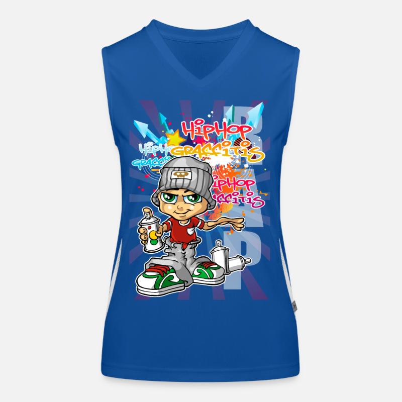 Graffiti boy background Débardeur respirant contrasté Femme