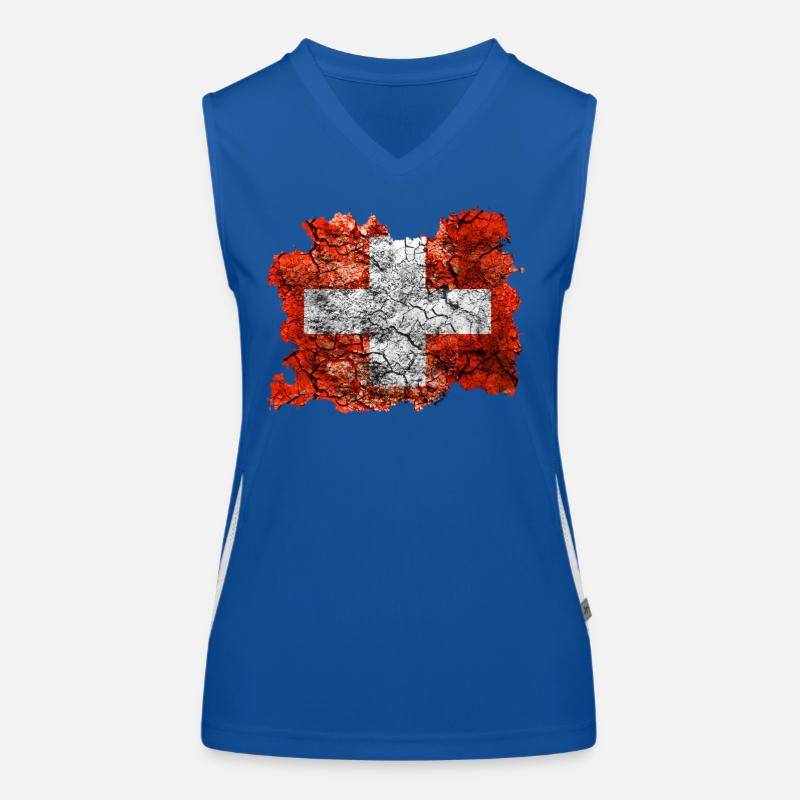 Drapeau de la Suisse Vintage Débardeur respirant contrasté Femme