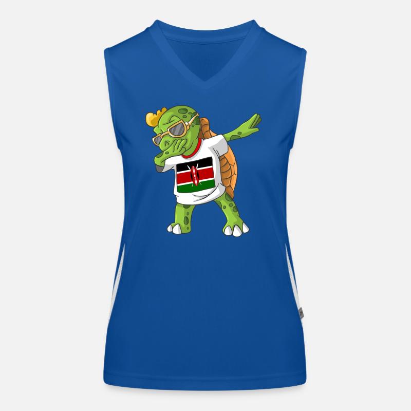 Kenia Dabbing Schildkröte Funktionelles Kontrast-Tank Top für Frauen