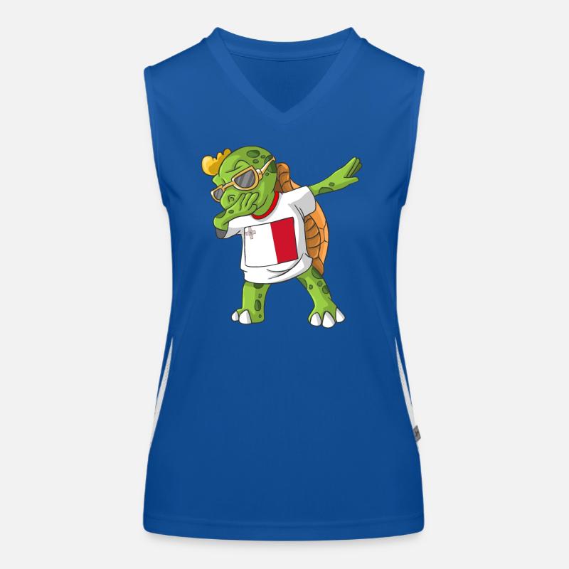 Malta Dabbing turtle Women's Functional Contrast Tank Top