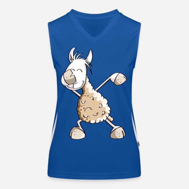 Dab Dance Lama - Dabbing Alpaka - Fun Comic Funktionelles Kontrast-Tank Top für Frauen