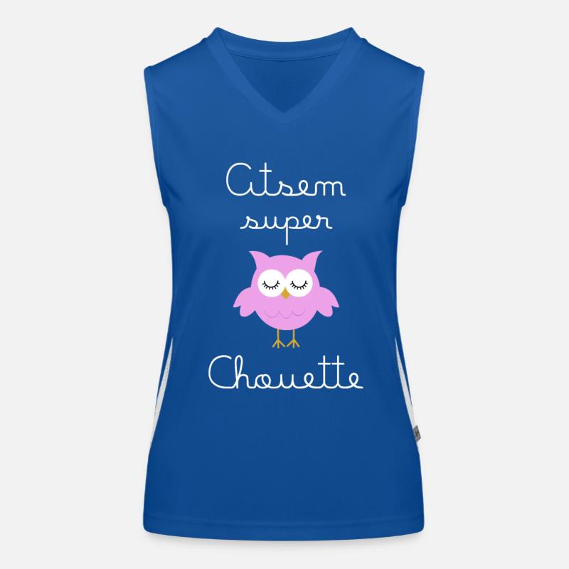 Atsem super chouette (écrit blanc) Débardeur respirant contrasté Femme