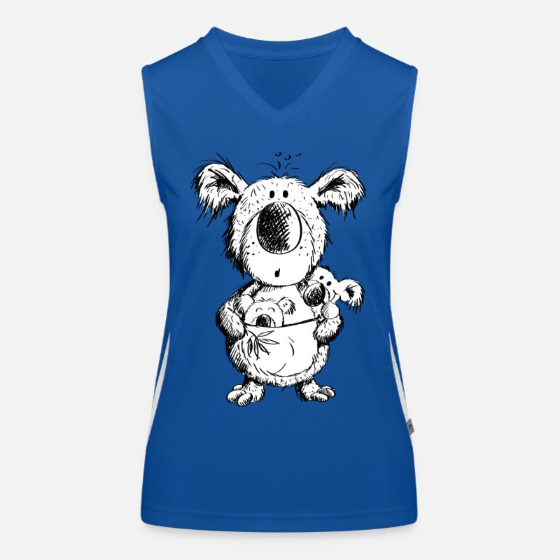 Koala Mama Mit Babys Funktionelles Kontrast-Tank Top für Frauen