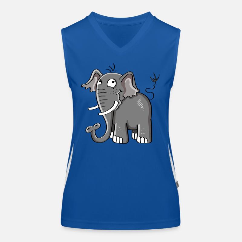 Petit cadeau de bande dessinée d'éléphant gris I d'éléphant Débardeur respirant contrasté Femme