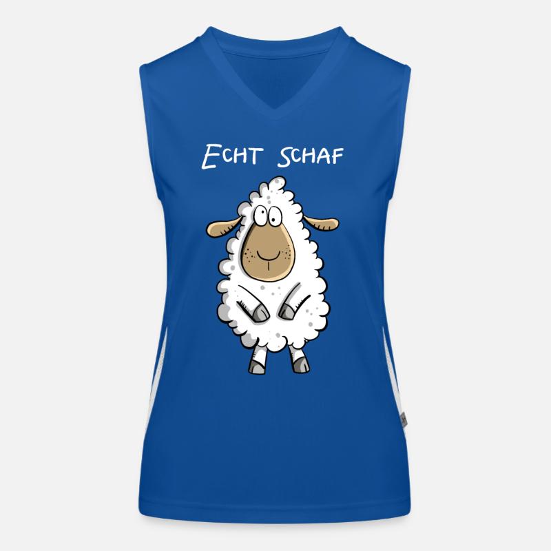 Echt Schaf I Cooles Schäfchen Comic Geschenk Fun Funktionelles Kontrast-Tank Top für Frauen