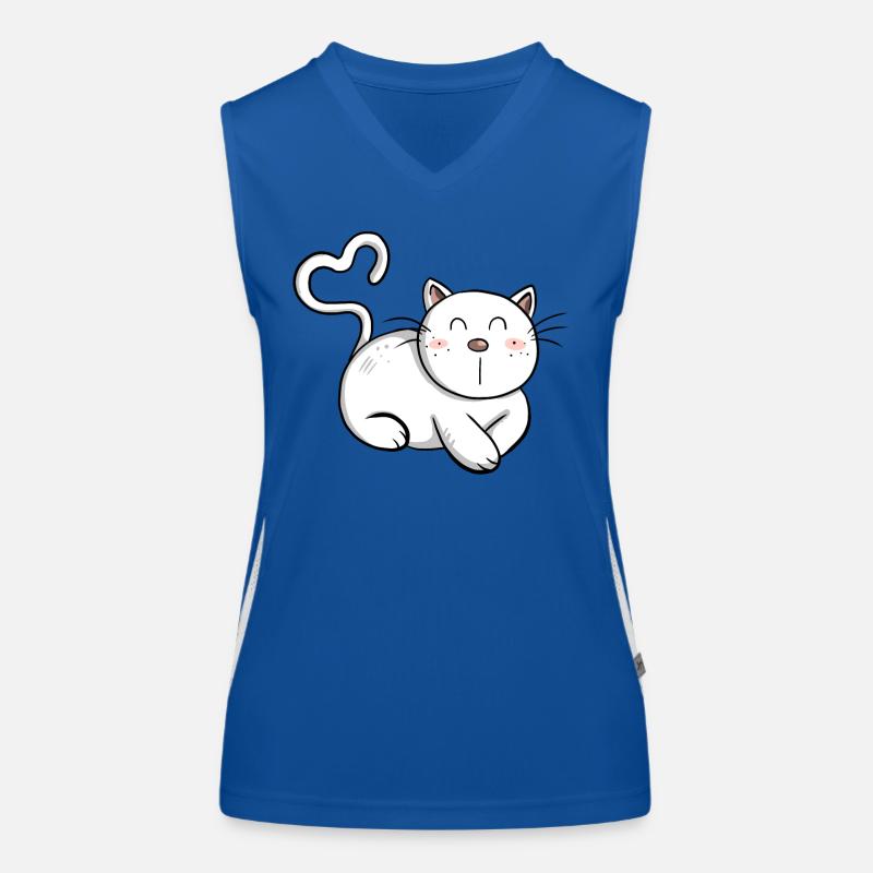 Cat Love I Katzenfreund Geschenk I Katze Comic Funktionelles Kontrast-Tank Top für Frauen
