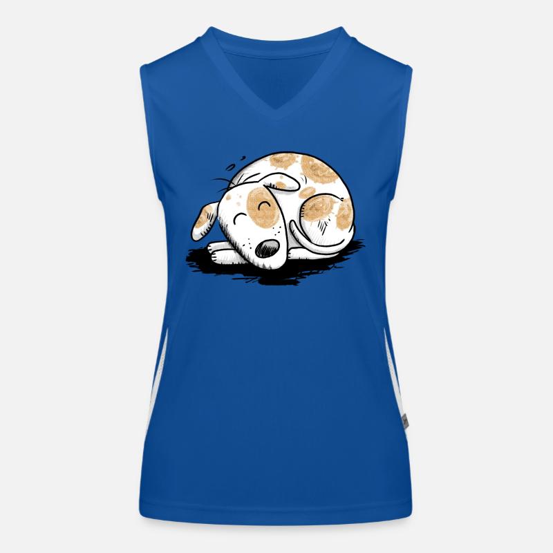 Drolliger Jack Russell Hund Comic Funktionelles Kontrast-Tank Top für Frauen
