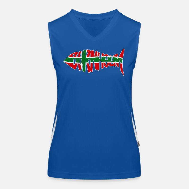 Bornholm Fisch Original Funktionelles Kontrast-Tank Top für Frauen