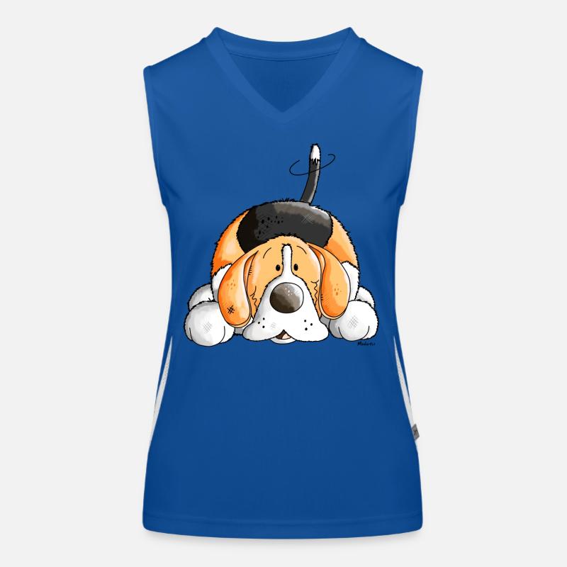 Verträumter Beagle Funktionelles Kontrast-Tank Top für Frauen