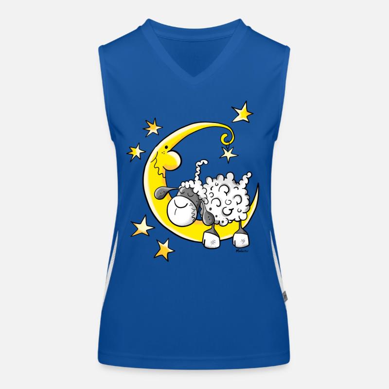 Schaf im Mond Funktionelles Kontrast-Tank Top für Frauen