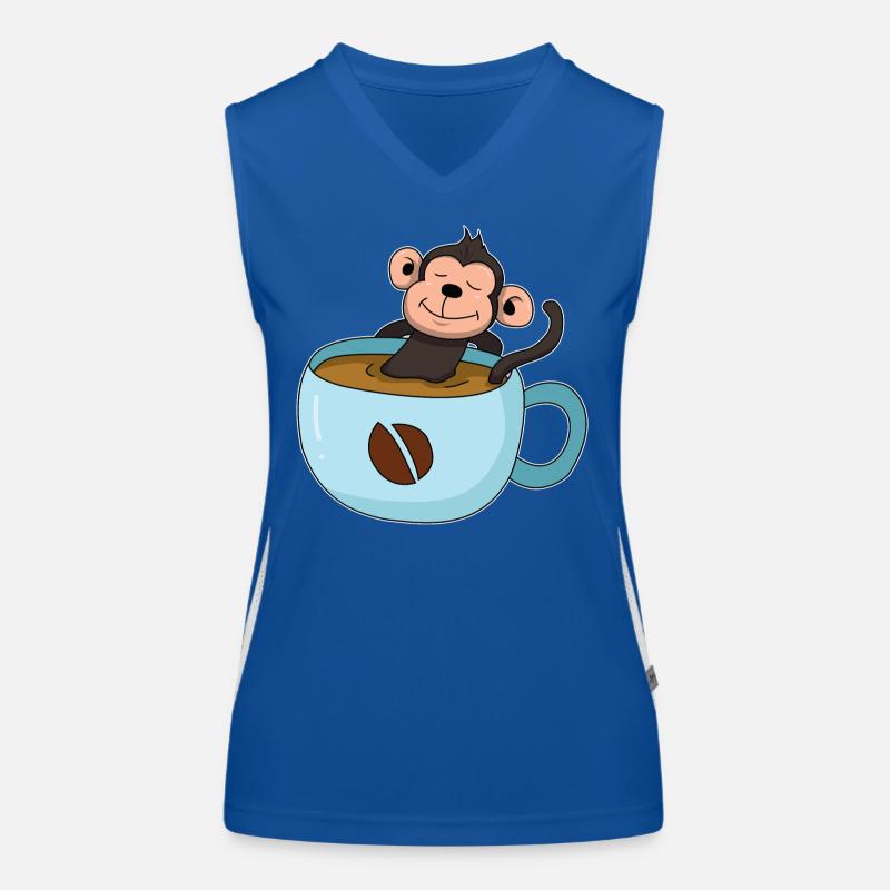 Kaffee-Äffchen Funktionelles Kontrast-Tank Top für Frauen