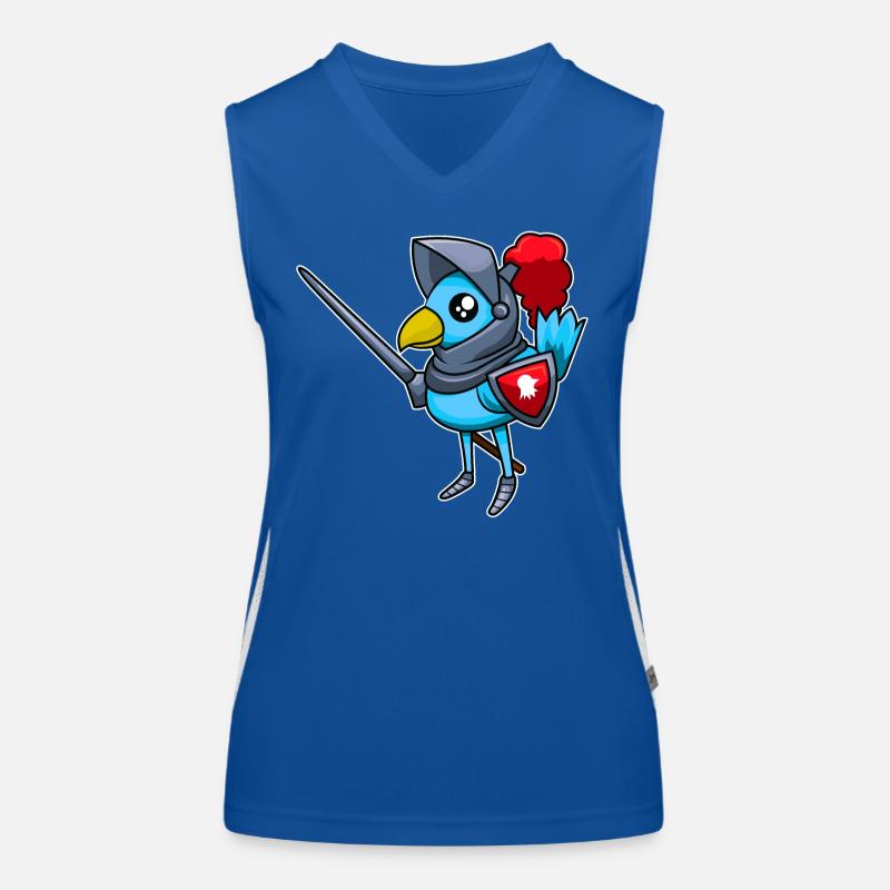 Knightly bird knight - design Women's Functional Contrast Tank Top