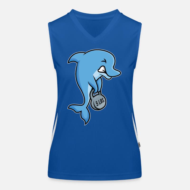 conception forte de forme physique de dauphin Débardeur respirant contrasté Femme