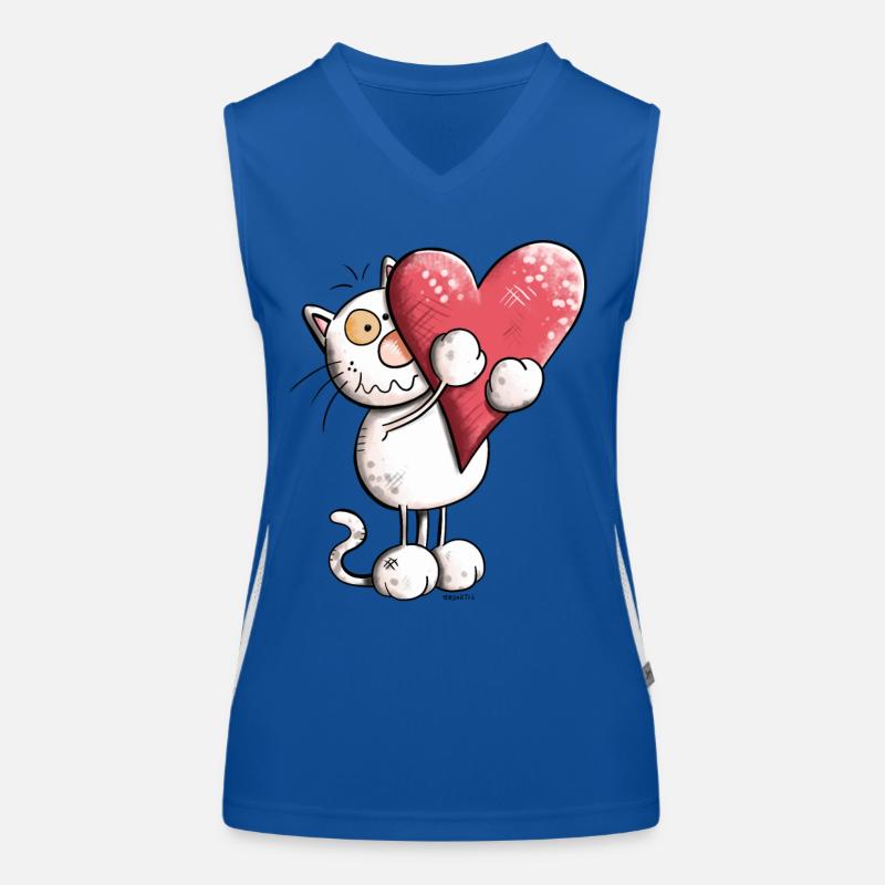 Chat avec coeur Débardeur respirant contrasté Femme