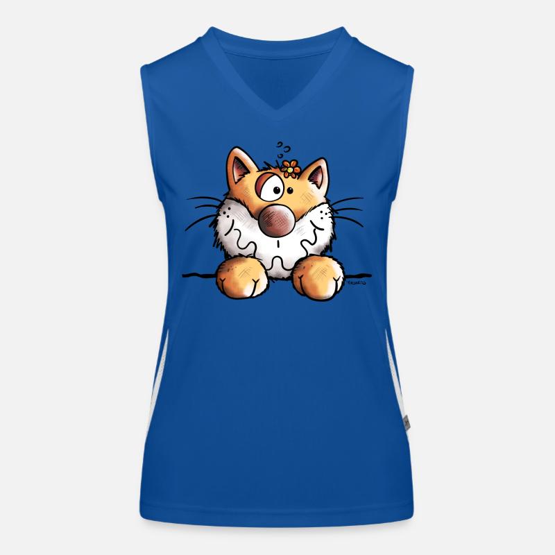 Neugieriges Kätzchen Funktionelles Kontrast-Tank Top für Frauen