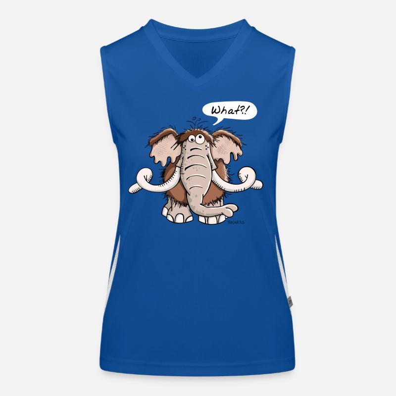 Funny mammoth - Elephant - Cartoon - Gift Women's Functional Contrast Tank Top