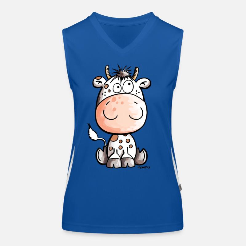 Funny Cow - Cows - Baby - Gift - Calf Women's Functional Contrast Tank Top