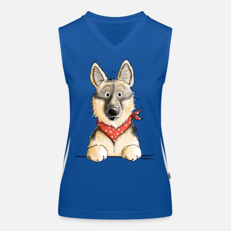 Lustiger Deutscher Schäferhund I Comic Geschenk Funktionelles Kontrast-Tank Top für Frauen